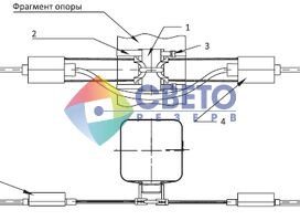 Крепление натяжное к опоре прямоугольного сечения НК-1-02