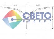 Уличный кронштейн опоры освещения К-12 двухрожковый, двунаправленный